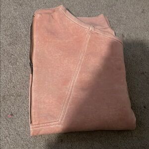 Pink Sweatshirt with Zipper Detail